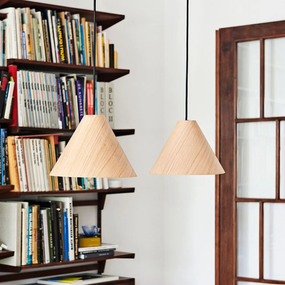 Medium Pendant Light with Cord Set - Oak Veneer