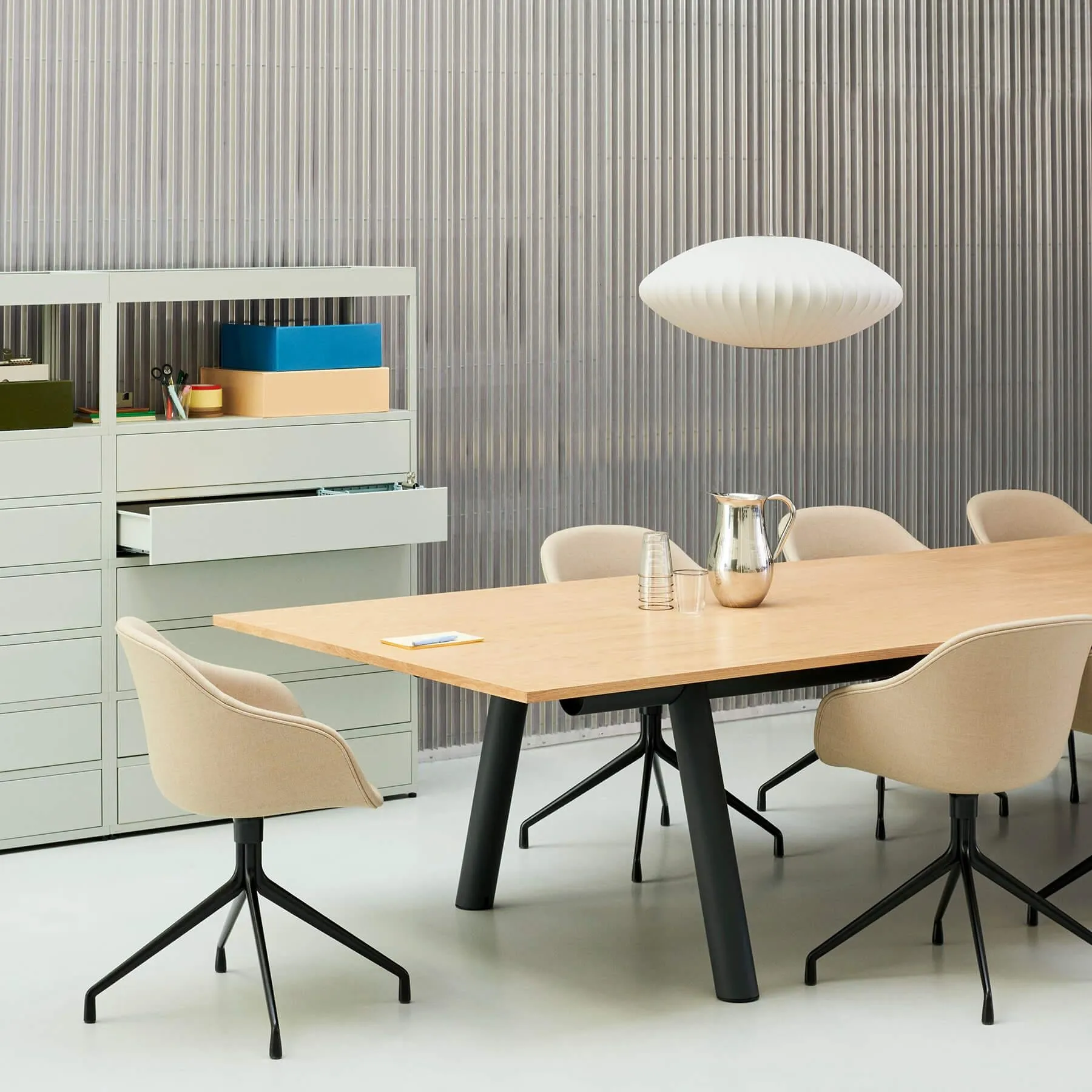 Medium Table with Linoleum Top - Burgundy, Aluminium