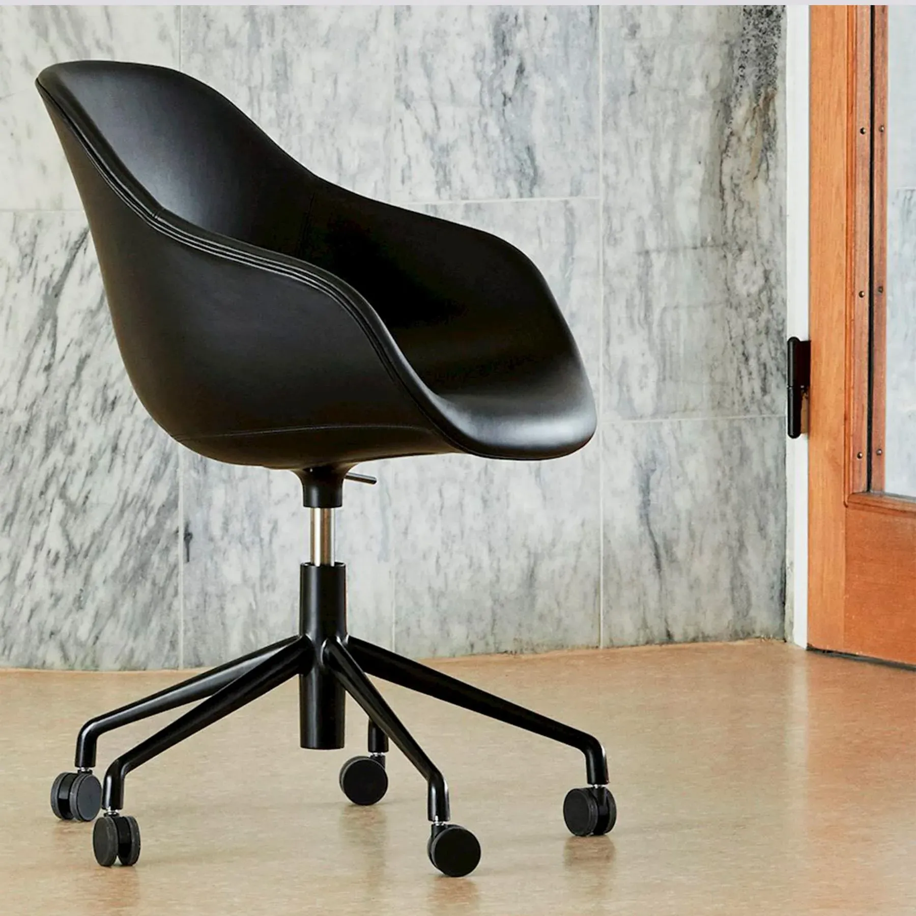Office Chair with Gas Lift - Black, Aluminium