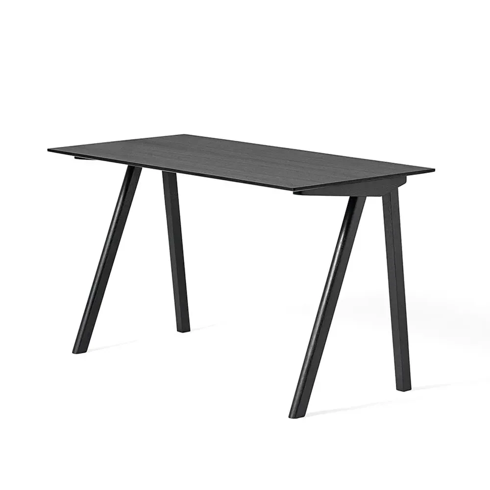 Office Desk with Asymmetrical Legs - Black, Oak