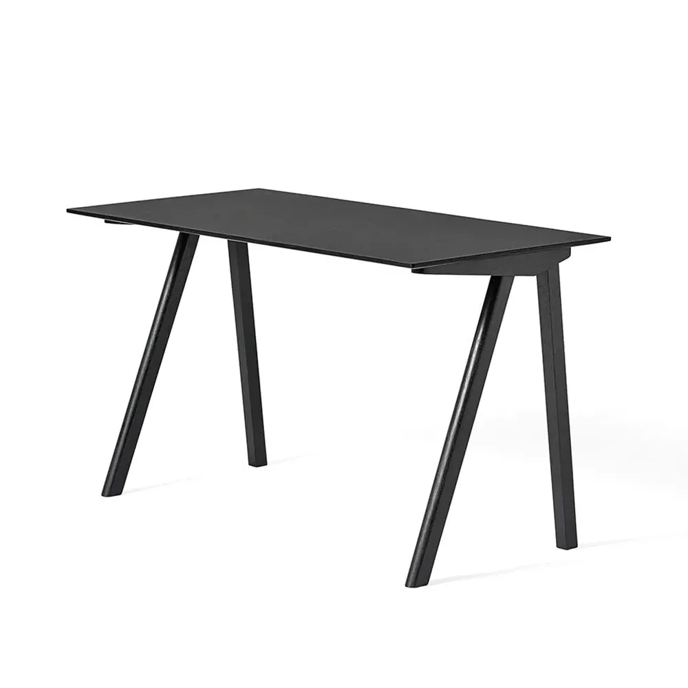 Office Desk with Asymmetrical Legs - Black, Oak