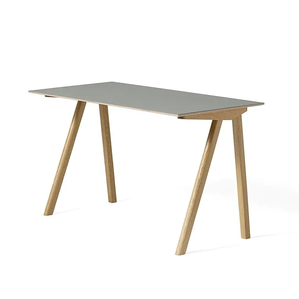 Office Desk with Asymmetrical Legs - Grey, Oak