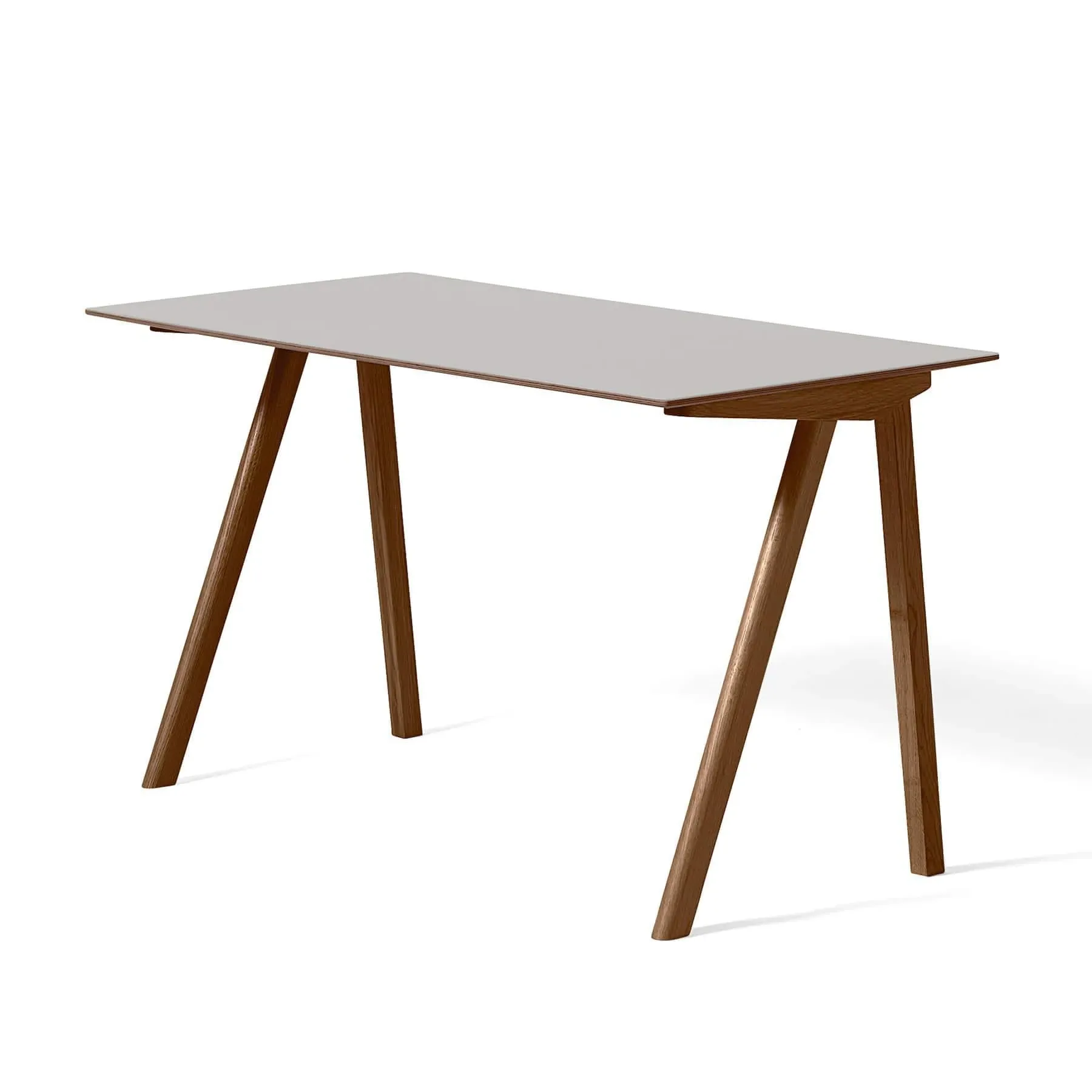 Office Desk with Asymmetrical Legs - Grey, Walnut