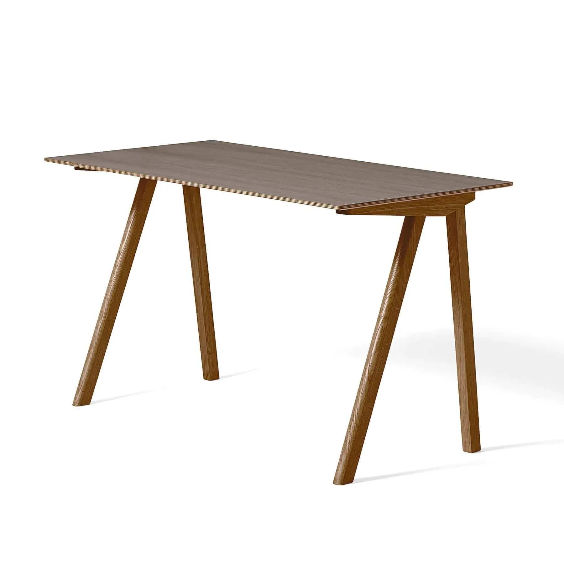 Office Desk with Asymmetrical Legs - Walnut