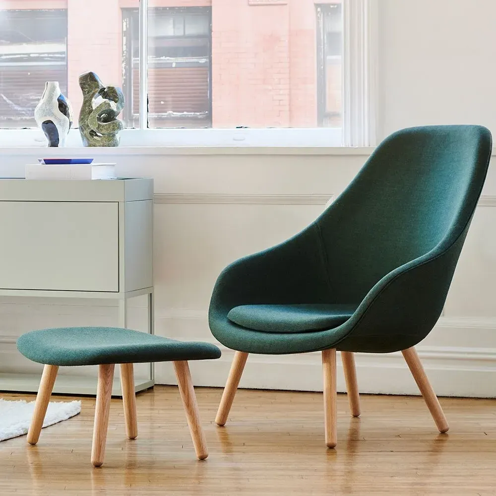 Ottoman with Upholstery - Grey, Oak