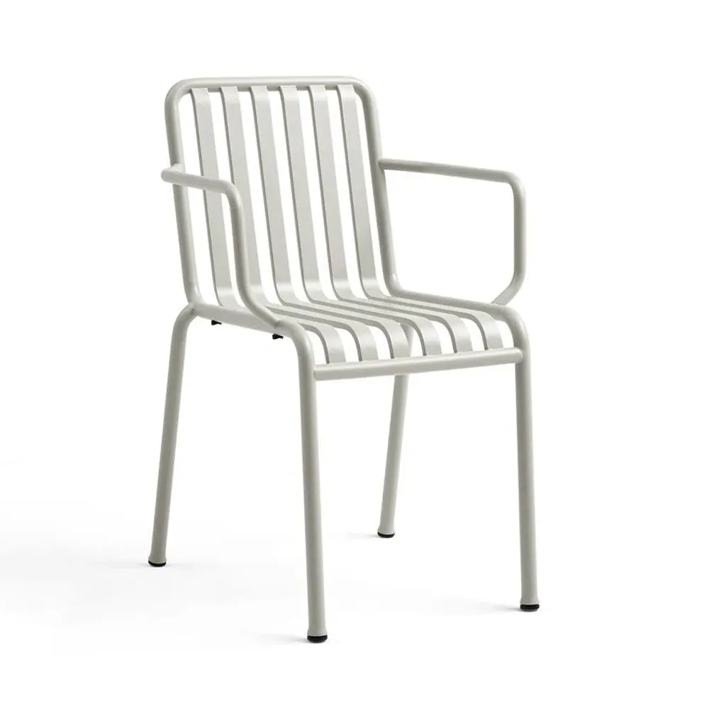 Outdoor Armchair with Slats - Grey, Steel