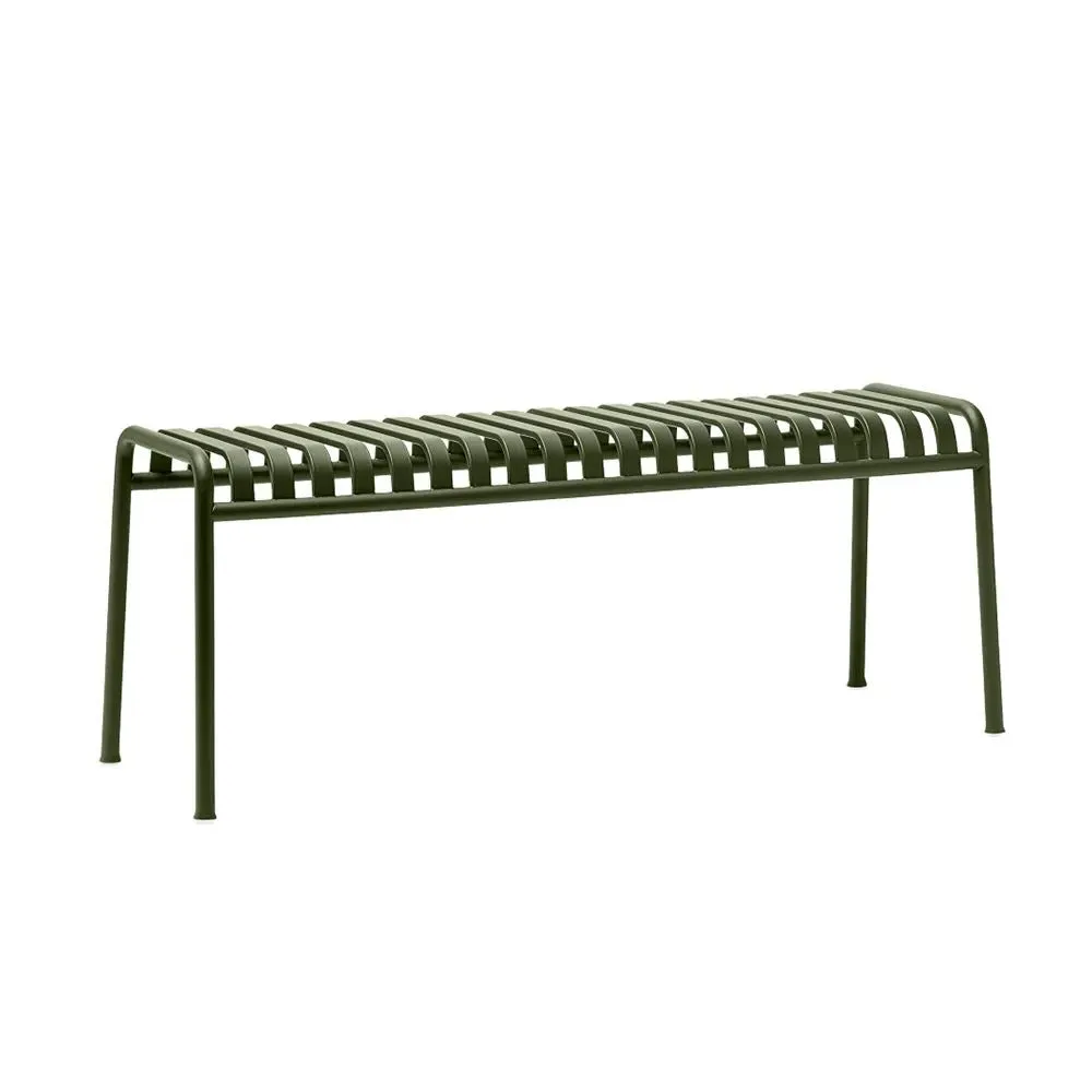 Outdoor Bench with Slats - Galvanised, Steel