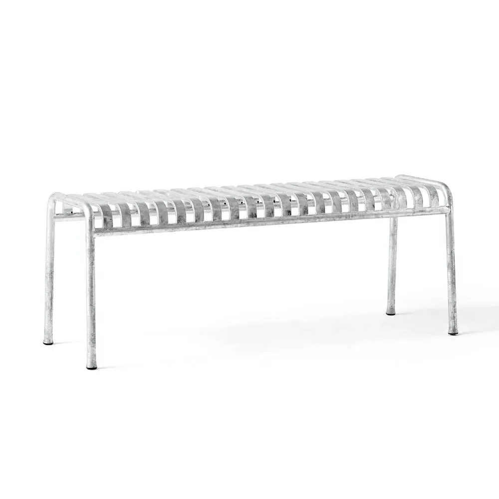 Outdoor Bench with Slats - Green, Steel