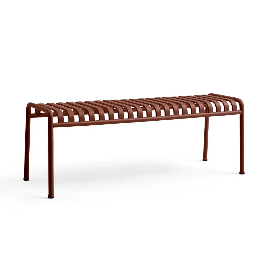 Outdoor Bench with Slats - Red, Steel