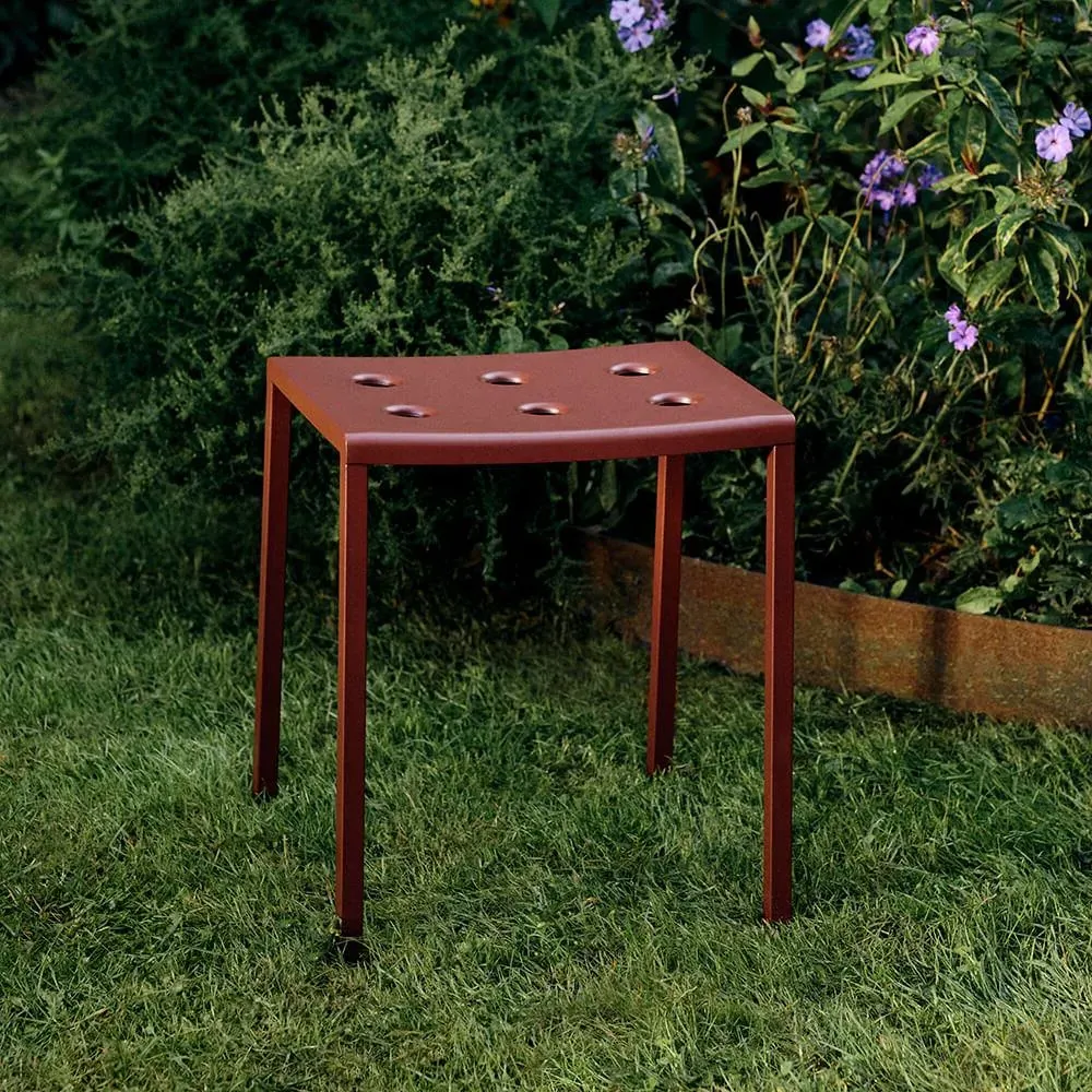 Outdoor Stool with Holes - Anthracite, Steel