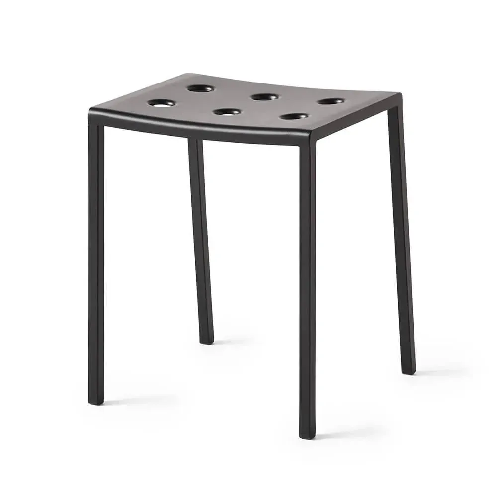 Outdoor Stool with Holes - Anthracite, Steel image