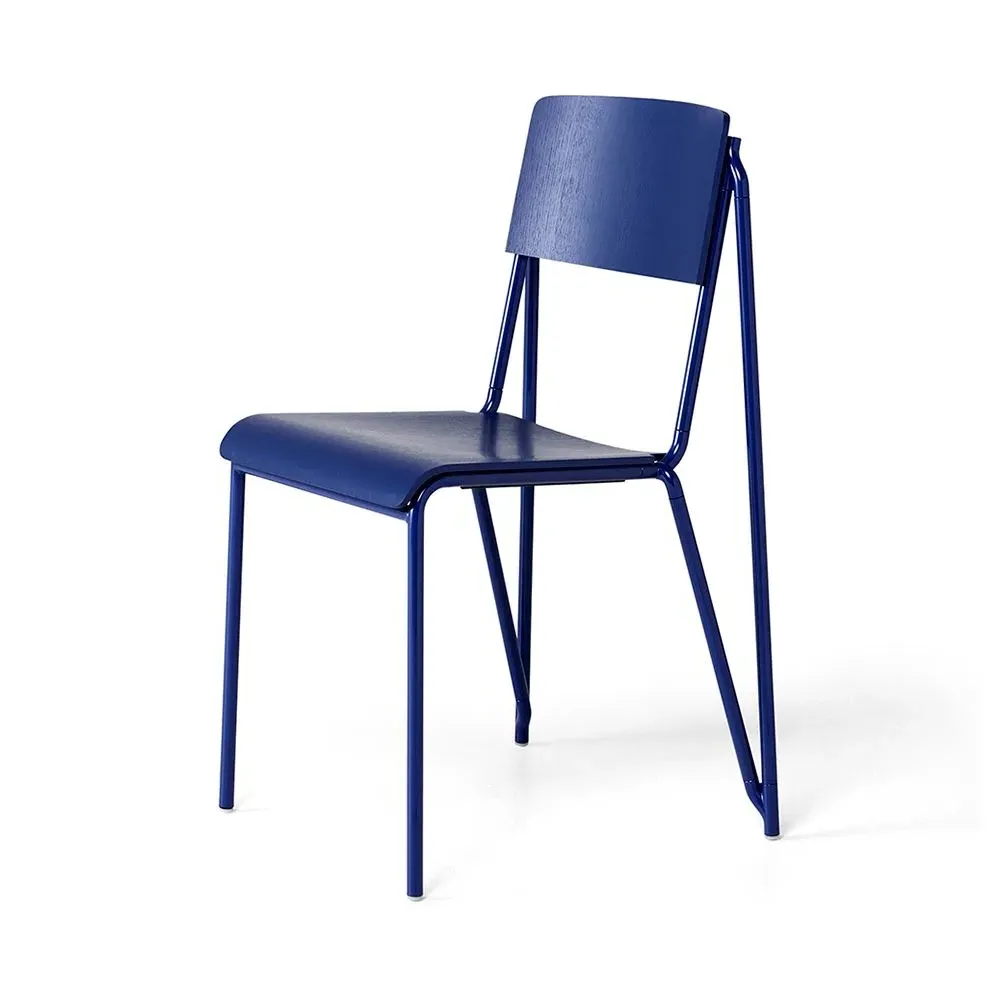 Petit Standard Stackable Dining Chair - Ultra Marine Blue, Oak