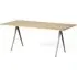 Pyramid 02 Rectangular Dining Table - Matt Oak, Beige Steel