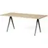 Pyramid 02 Rectangular Dining Table - Matt Oak, Black Steel