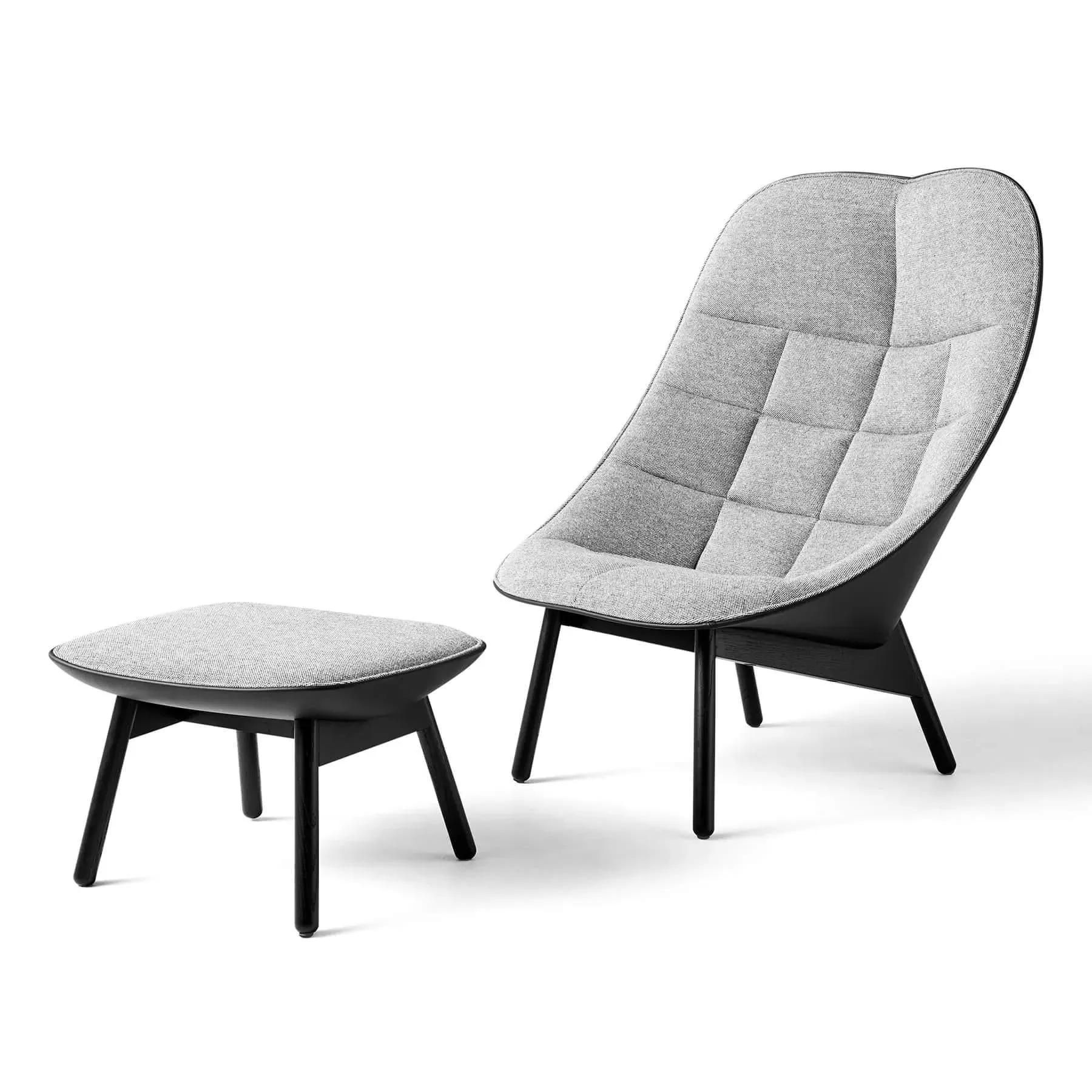 Quilted Lounge Chair - Black Oak