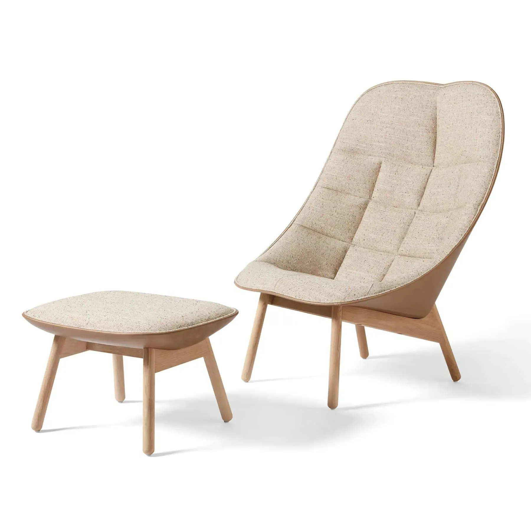 Quilted Lounge Chair - Oak