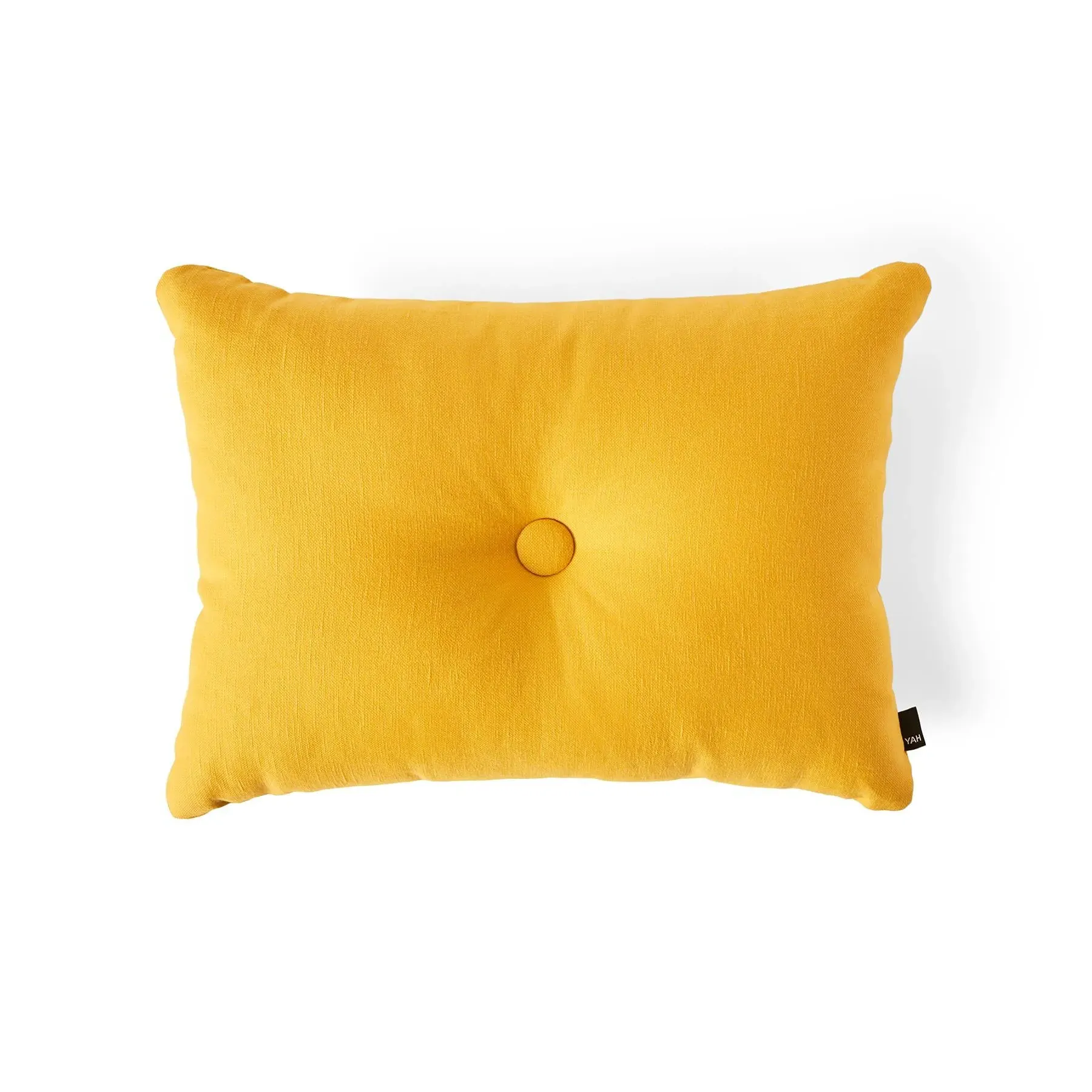 Rectangular Cushion with Button - Yellow, Cotton