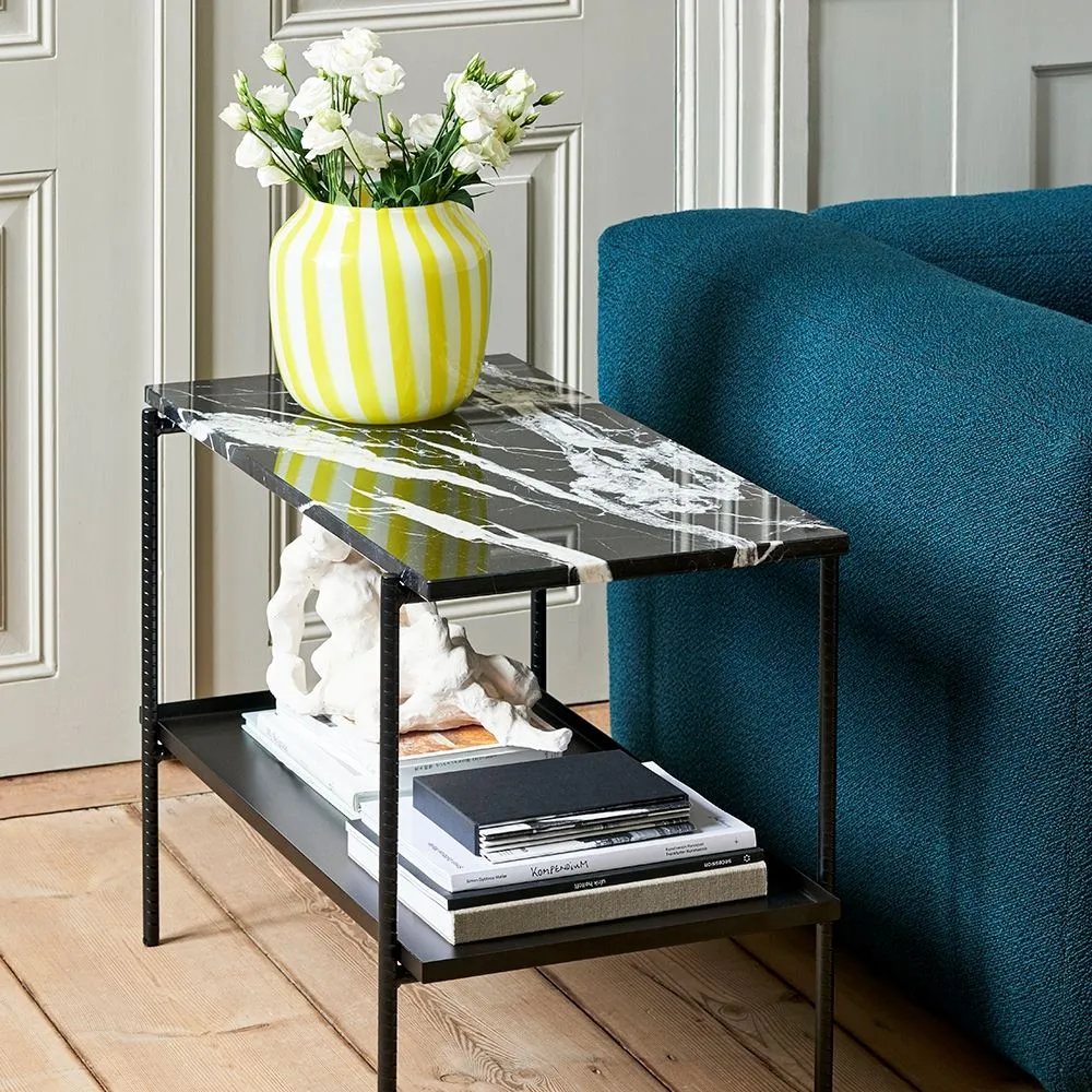 Rectangular Side Table - Black, Marble