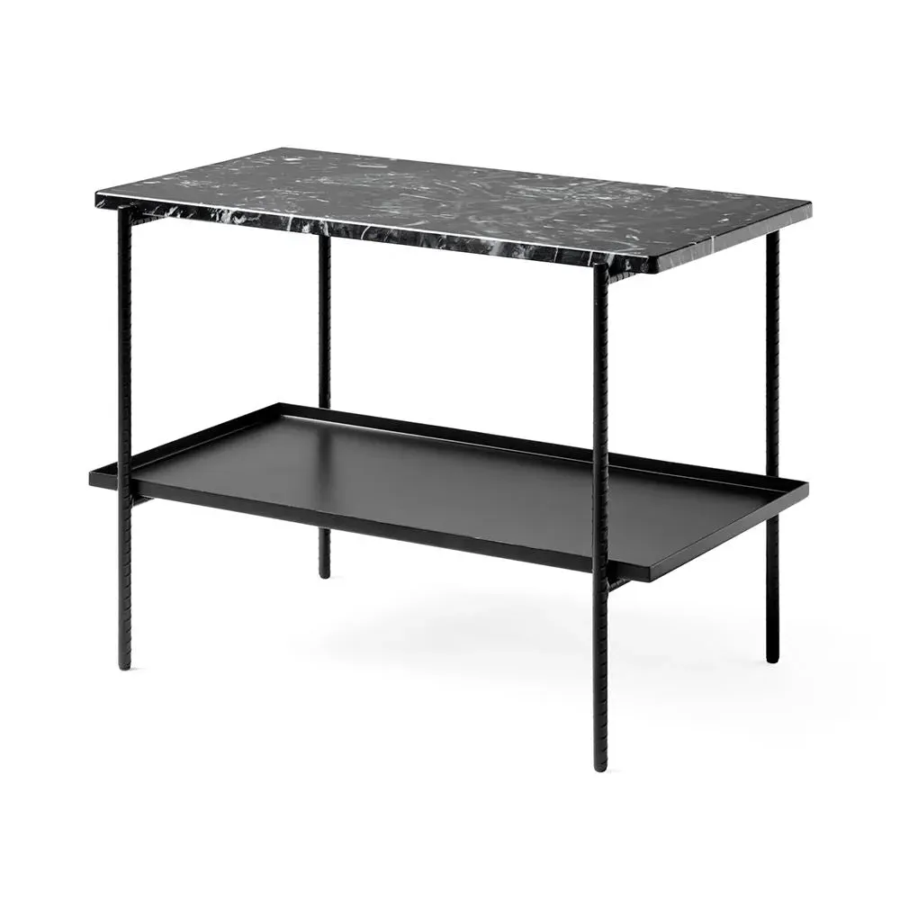 Rectangular Side Table - Black, Marble