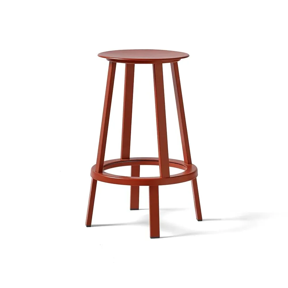 Revolver Breakfast Bar Stool 65cm - Red, Steel