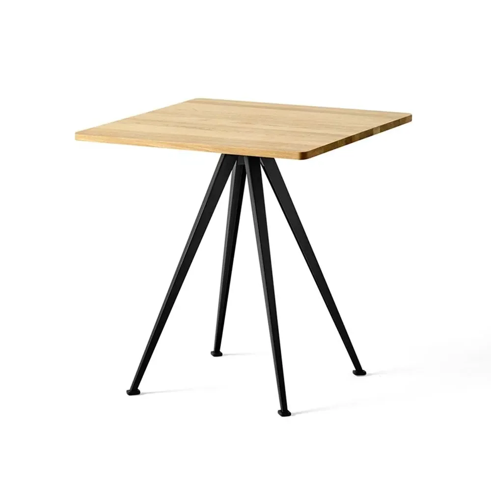 Round Cafe Table - Oak, Steel