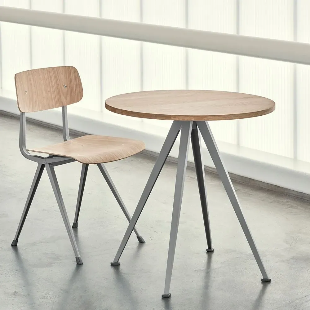Round Cafe Table - Oak, Steel
