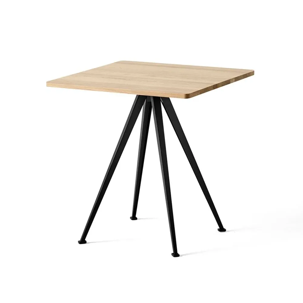 Round Cafe Table - Oak, Steel