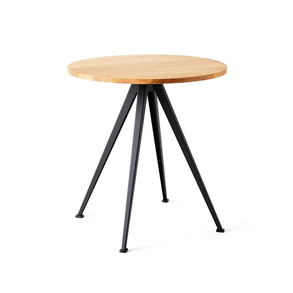 Round Cafe Table - Oak, Steel