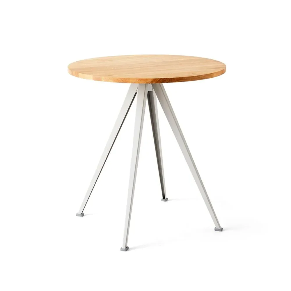 Round Cafe Table - Oak, Steel image