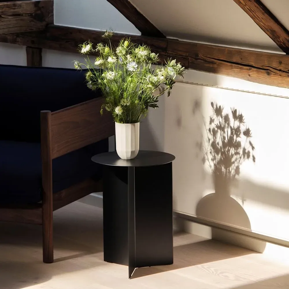 Round Side Table High Height - Black, Steel