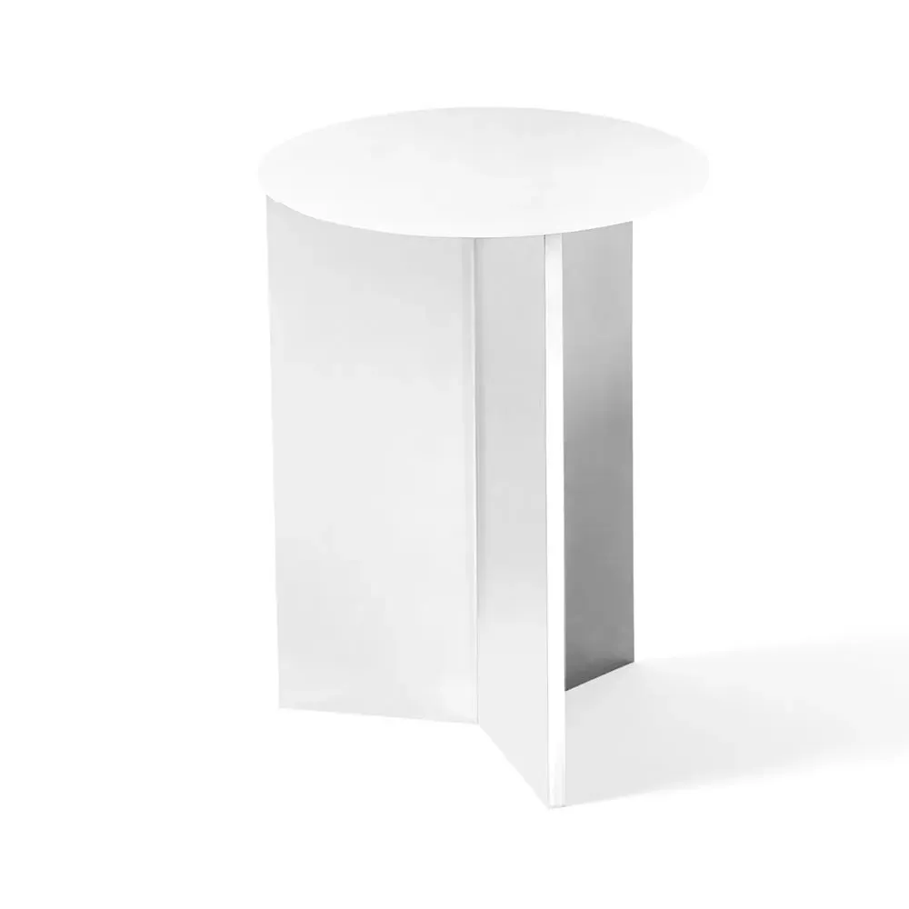 Round Side Table High Height - White, Steel image