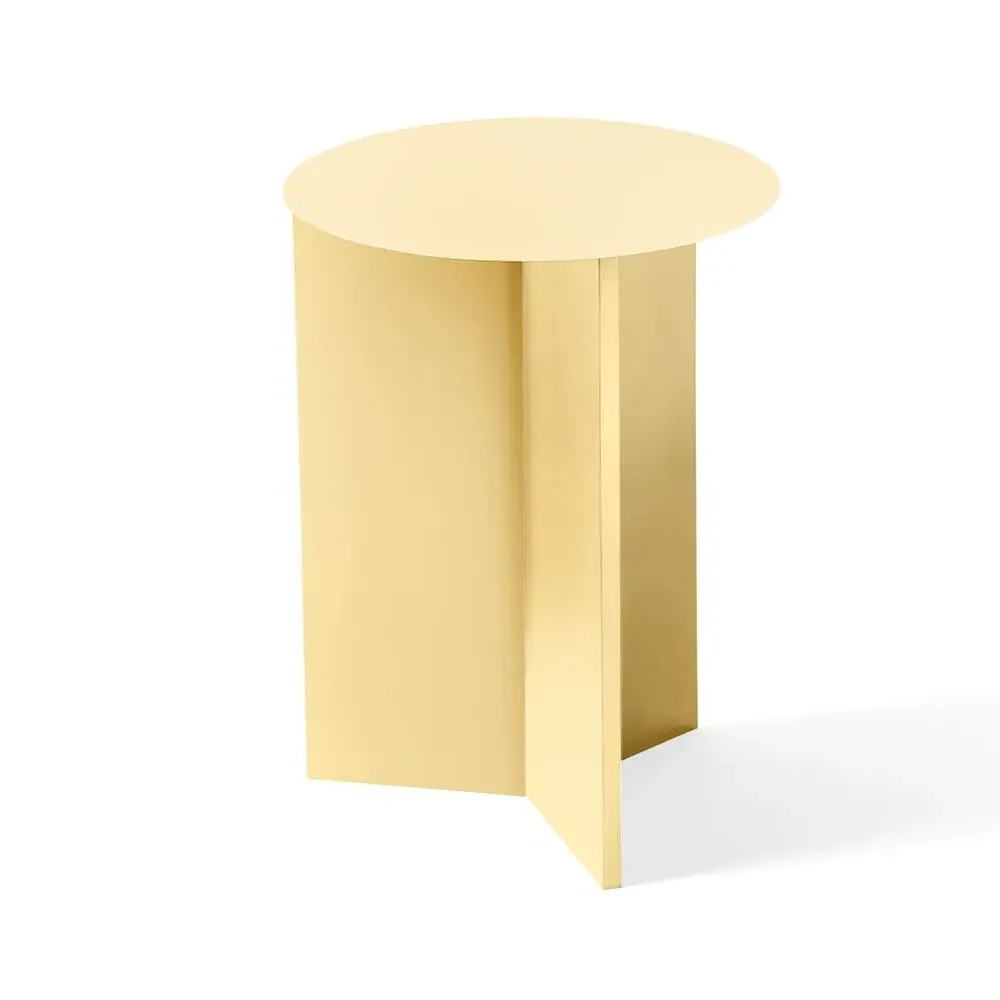 Round Side Table High Height - Yellow, Steel