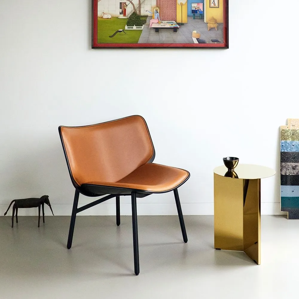 Round Side Table Low Height - Mirror, Steel