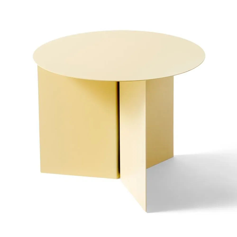 Round Side Table Low Height - Yellow, Steel
