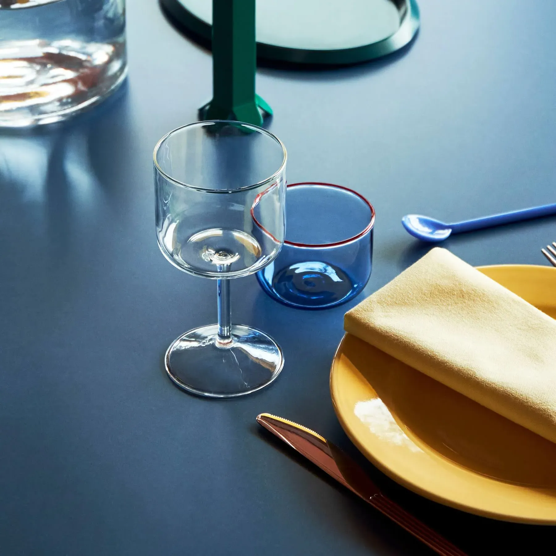 Set of 2 Wine Glasses - Grey, Borosilicate