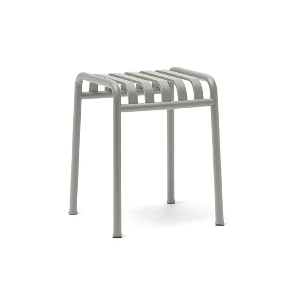 Short Stool with Slatted Seat - Galvanised Steel