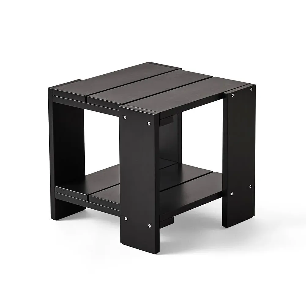Side Table with Low Profile - Black, Pine image