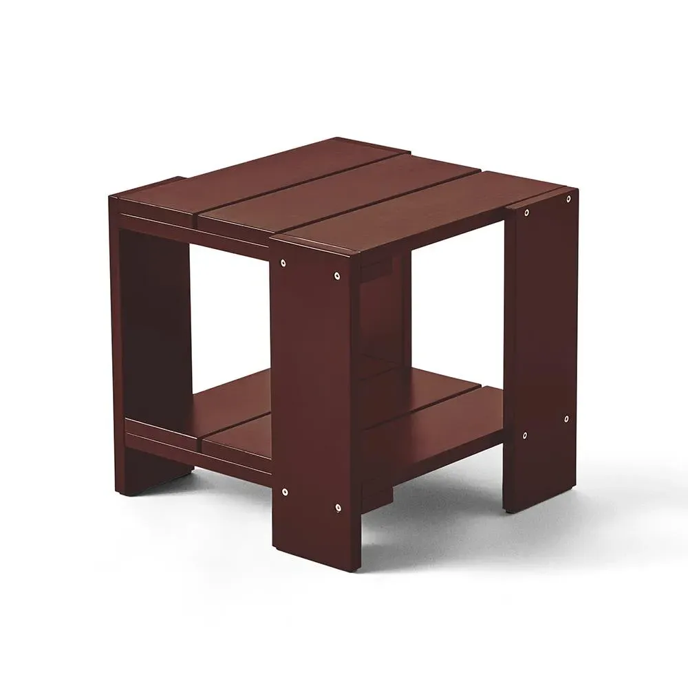 Side Table with Low Profile - Iron Red, Pine Wood image