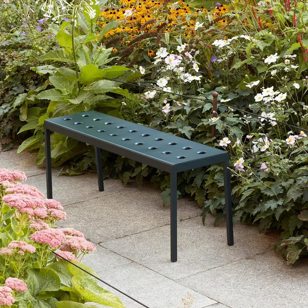 Small Balcony Garden Bench - Desert Green, Steel