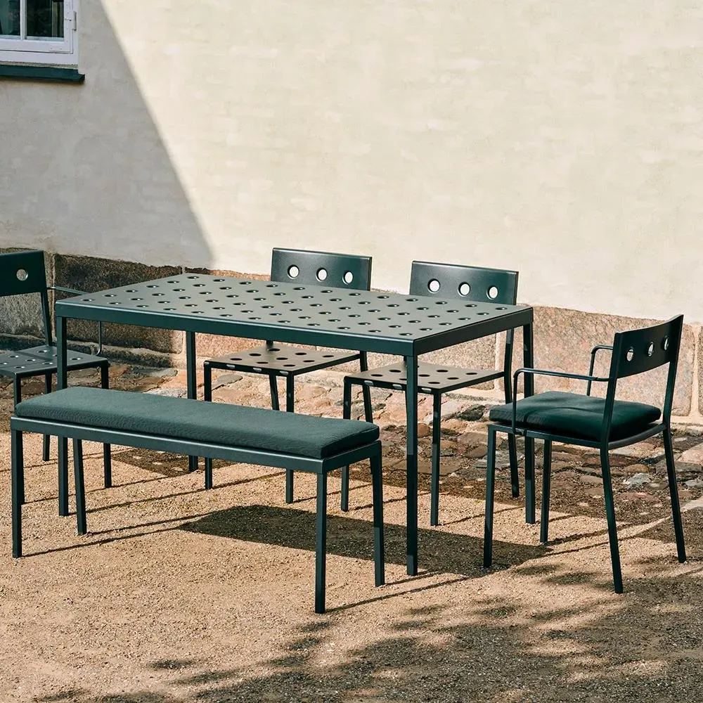 Small Balcony Garden Bench - Desert Green, Steel