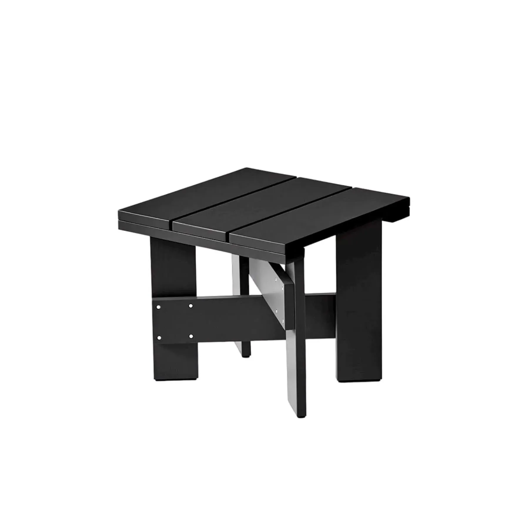 Small Low Table with Crossbars - Black, Pine