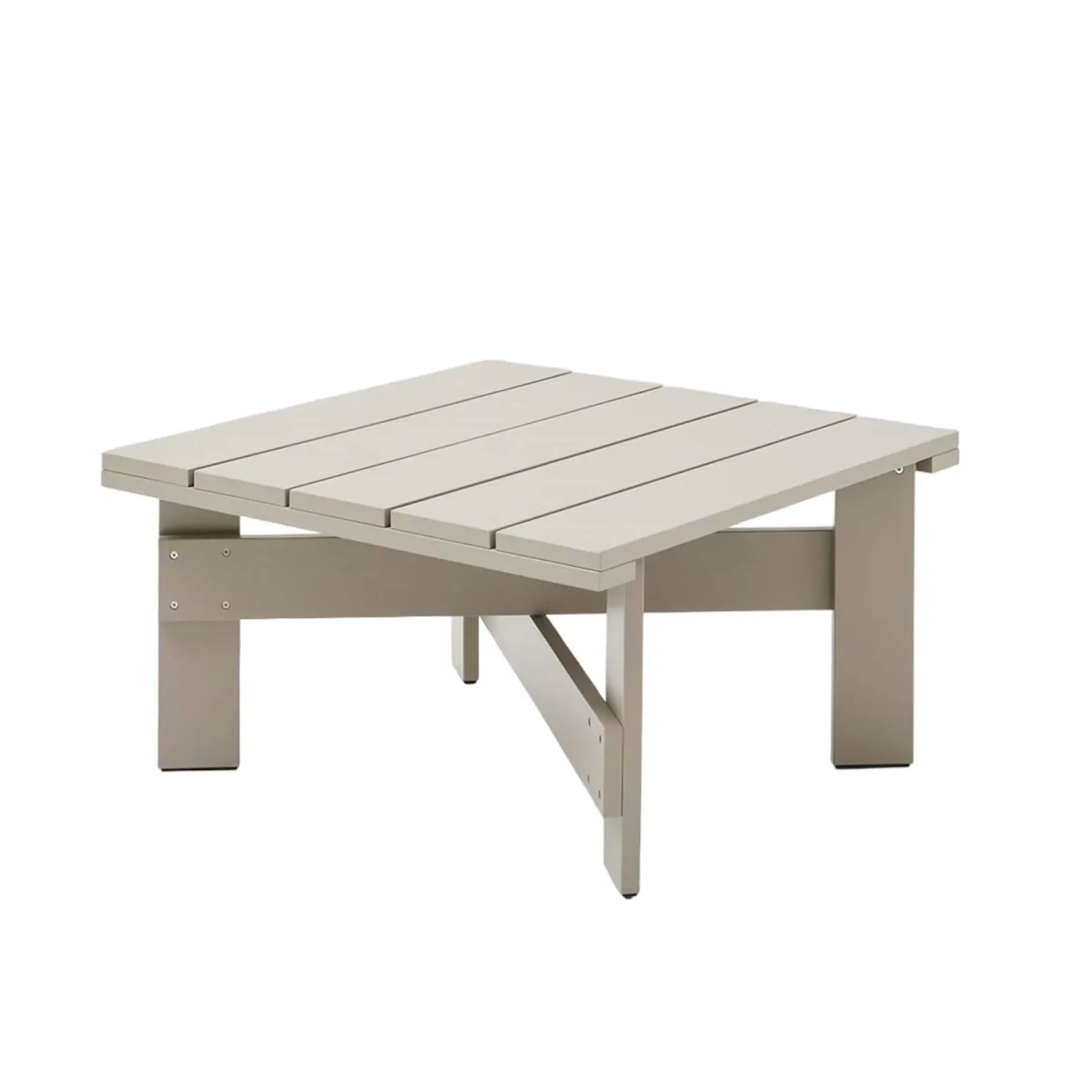 Small Low Table with Crossbars - White, Pine
