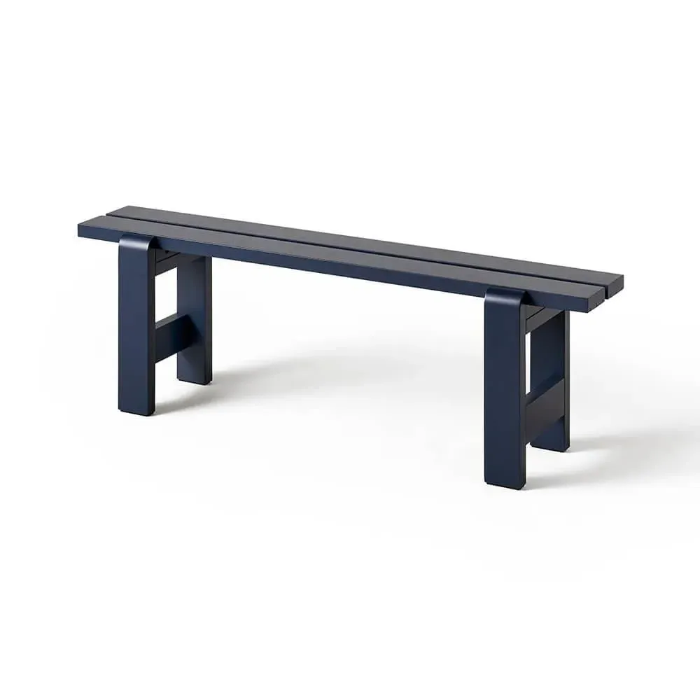Small Outdoor Bench Weather-Resistant - Blue, Pine