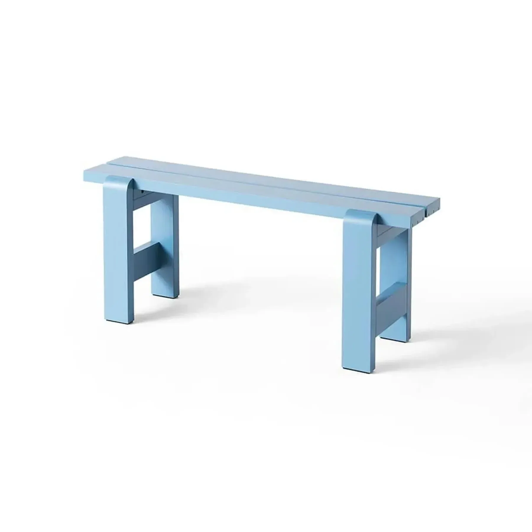 Small Outdoor Bench Weather-Resistant - Blue, Pine image