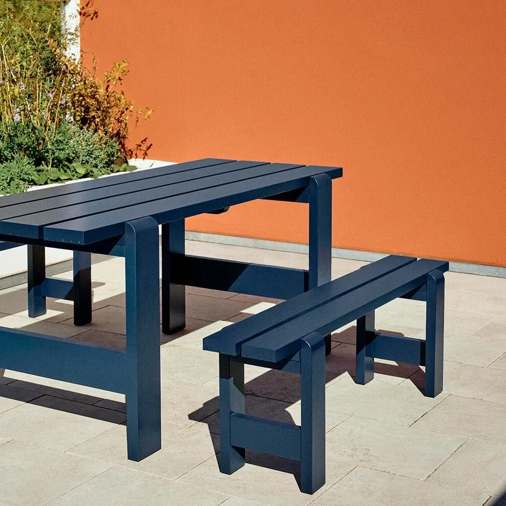 Small Outdoor Bench Weather-Resistant - Red, Pine