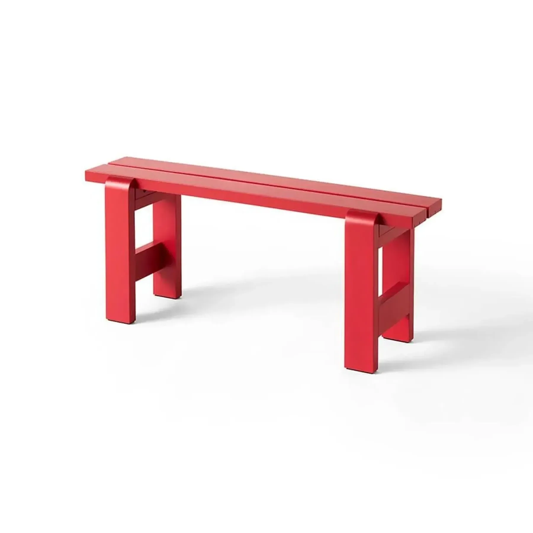 Small Outdoor Bench Weather-Resistant - Red, Pine