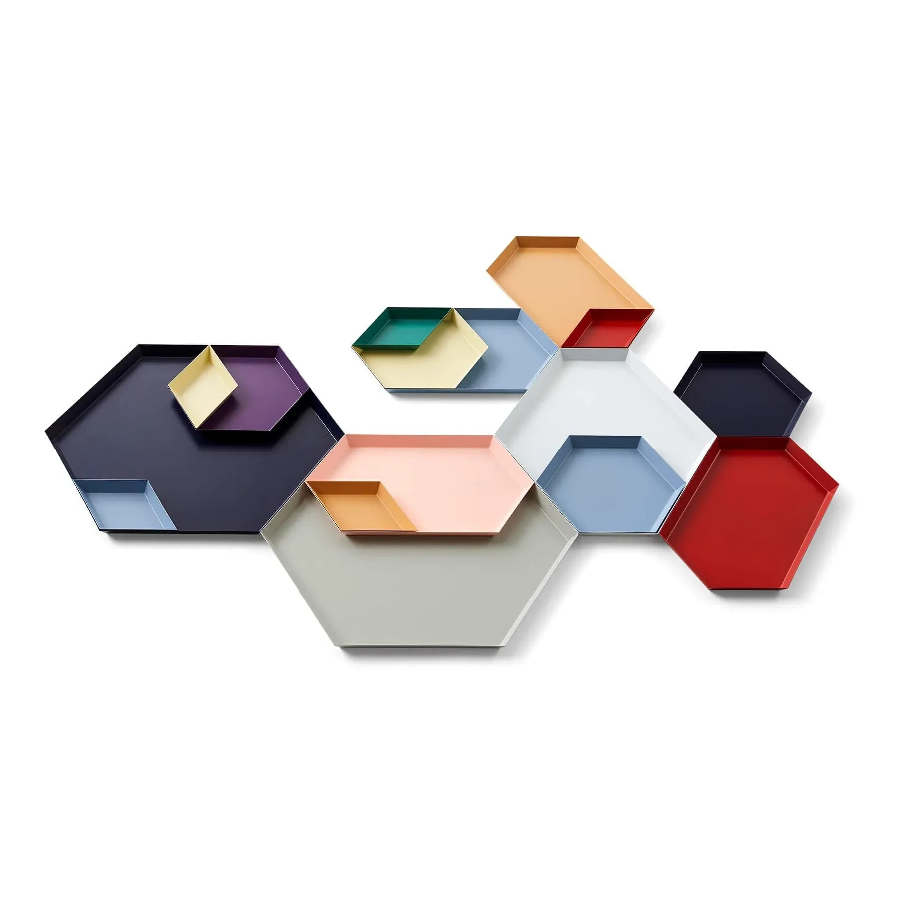 Small Serving Tray Geometric - Dark Blue, Steel