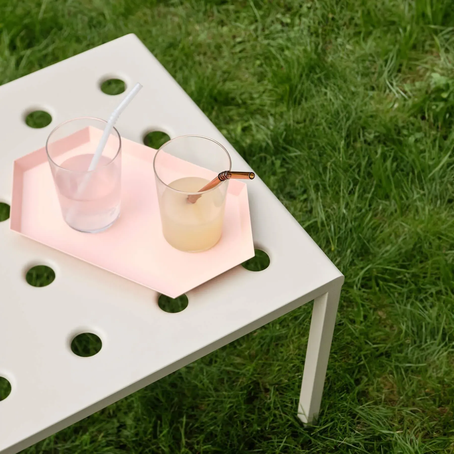 Small Serving Tray Geometric - Purple, Steel