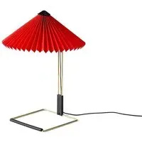 Small Table Lamp with Dimmer - Red, Cotton