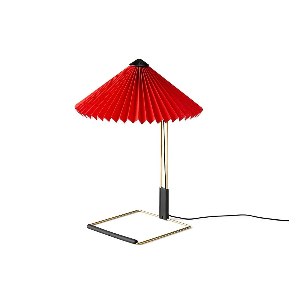 Small Table Lamp with Dimmer - Red, Cotton